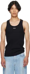 Mugler Ribbed Logo Vest In Black