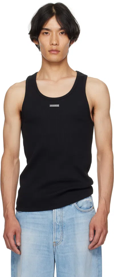 Mugler Ribbed Logo Vest In Black
