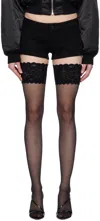 Mugler Black Low-rise Denim Shorts In 1999 Black
