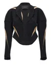 Mugler Mesh Insert Blazer Blazer And Suits Black In Black