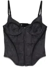 Mugler Denim Corset Top In Black