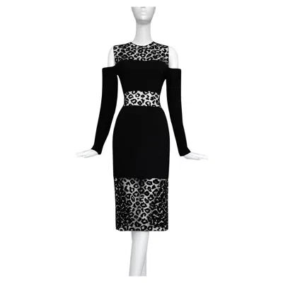 Pre-owned Mugler Black  Cutout Dress Semi Sheer Evening Gown