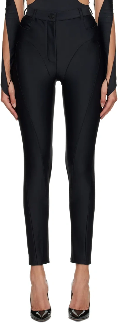 Mugler Black Paneled Leggings In B1999 Black / Black