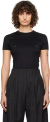 Mugler Women's Pierced Baby T-shirt In 1999 Black