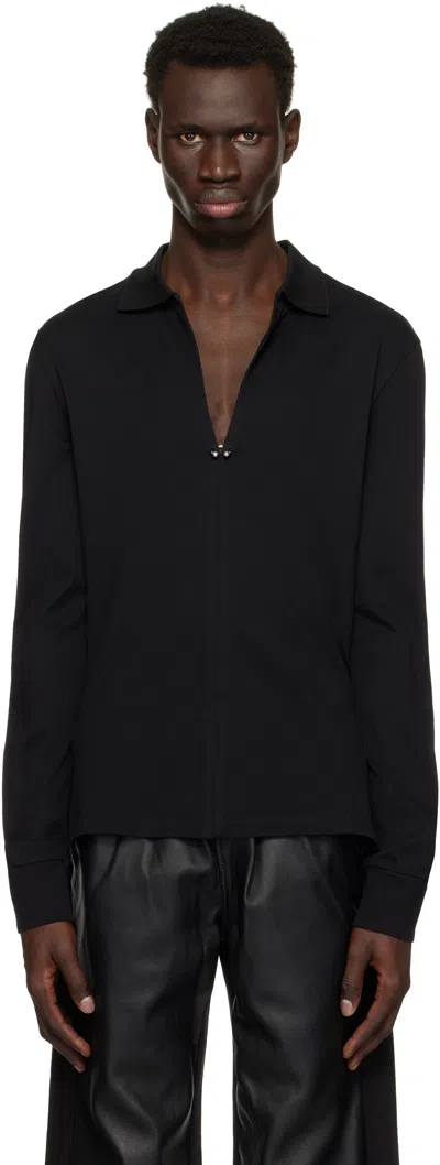 Mugler Black Pierced Polo In 1999