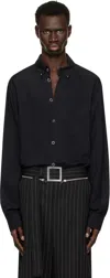 Mugler Black Fluid Piercing Shirt In 1999
