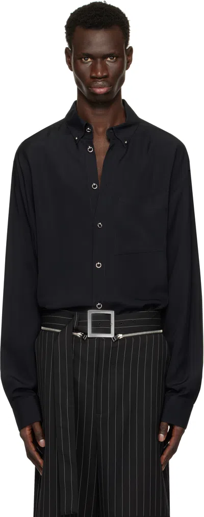 MUGLER BLACK PIERCED SHIRT