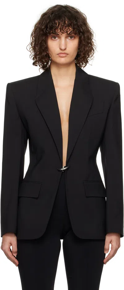 Mugler Black Pierced Tailored Blazer