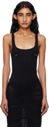 Mugler Black Pierced Tank Bodysuit In Black