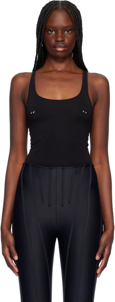 Mugler Black Pierced Tank Bodysuit