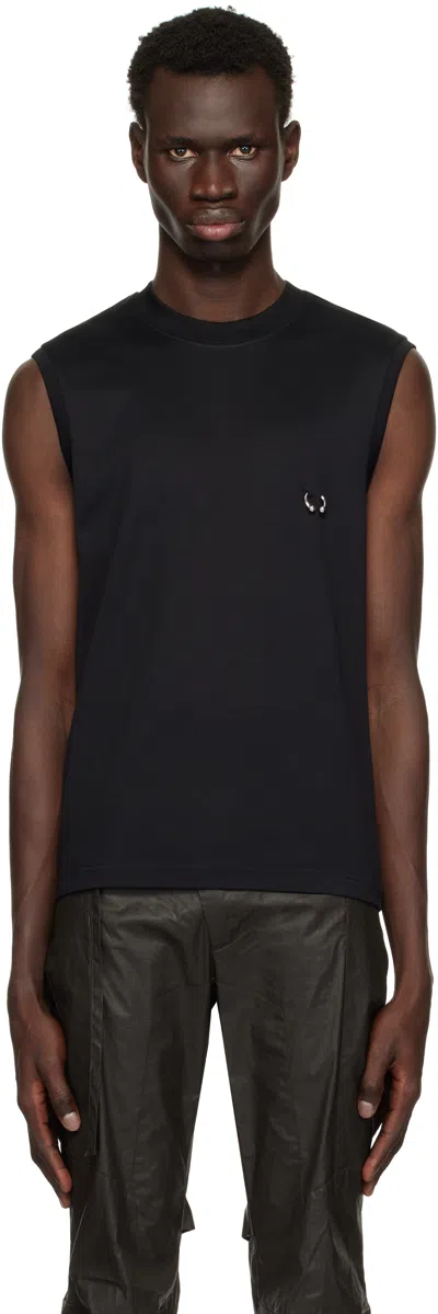 MUGLER BLACK PIERCED TANK TOP
