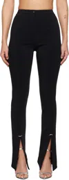 Mugler Piercing Detail High-waisted Trousers With Ankle Slit In 1999 Black