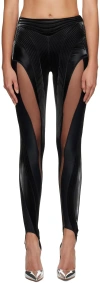 Mugler Black Quilted Faux-leather Leggings In B1999 Black / Black