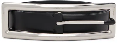 Mugler Black Rectangle Buckle Belt