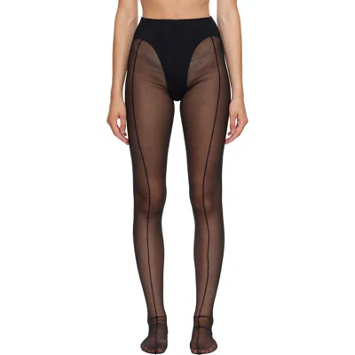 Mugler Black Re/edit Pantyhose Tights In 1999 - Black