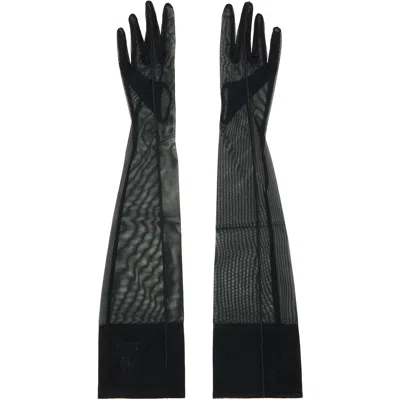 Mugler Black Re/edit Stretch Illusion Gloves In 1999 - Black