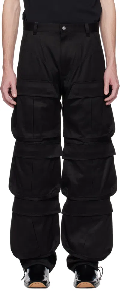 MUGLER BLACK RELAXED-FIT CARGO PANTS
