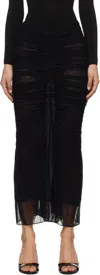 Mugler Ruched Midi Skirt In 1999 Black