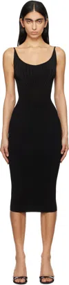 Mugler Sculpting Knit Dress In 1999 Black
