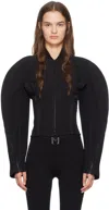 Mugler Black Sculptured Scuba Jacket In 1999 Black