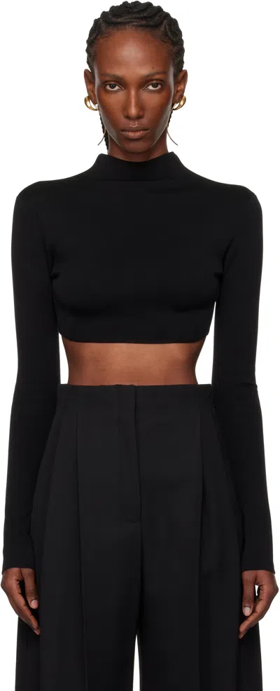 Mugler Black Short Knit Top