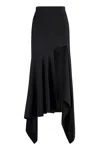 Mugler Black Solid Maxi Skirt In Black