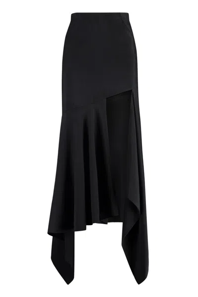 Mugler Black Solid Maxi Skirt