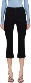 Mugler Black Spiral Crop Jeans In B1919 Black/black