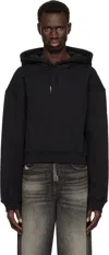 Mugler Black Spiral Cropped Hoodie In 1999