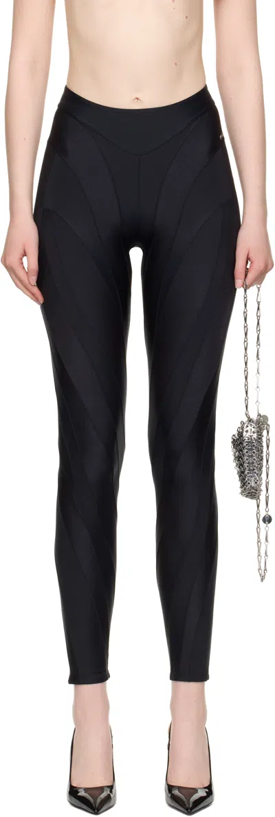 Mugler Black Spiral Leggings