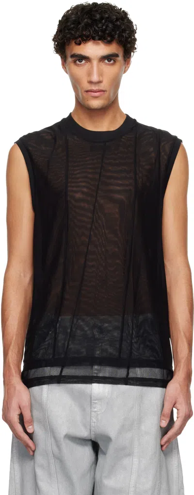 Mugler Black Spiral Tank Top