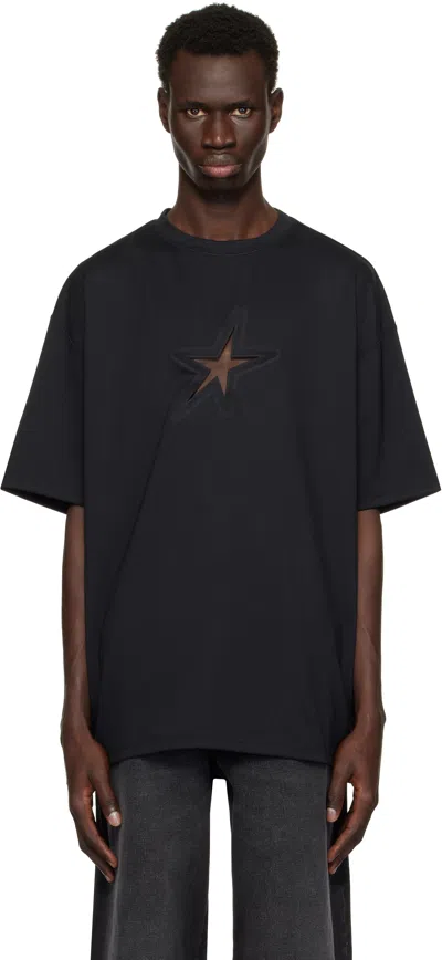 Mugler Black Star Oversized T-shirt In 1999
