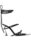 MUGLER STRAPPY FANG 95 SANDALS - WOMEN'S - CALF LEATHER/CALF SUEDE/RUBBER