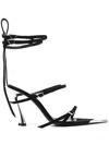 MUGLER BLACK STRAPPY FANG 95 SANDALS