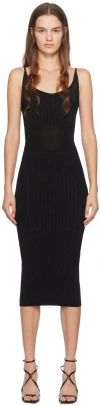 Mugler Sculpting Knit Dress In Black