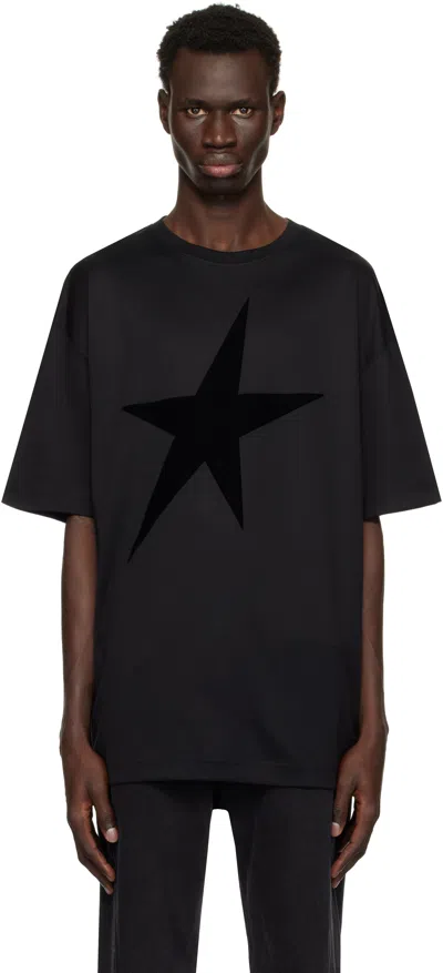 Mugler Black Velvet Star T-shirt In 1999