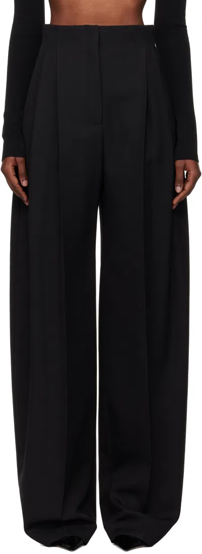 Mugler Black Wide Pleated Trousers