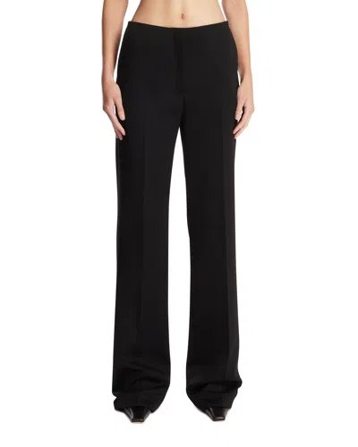 Mugler Black Wool Trousers In Black Nero   #000000