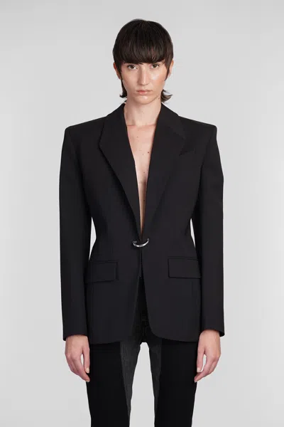 MUGLER BLAZER IN BLACK WOOL