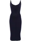 Mugler Sculpting Knit Dress In Blue