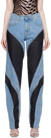 Mugler Woman Blue Jeans In 3074 Medium Blue / B