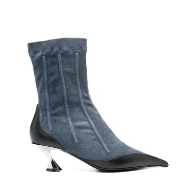 Mugler Blue Boots Women