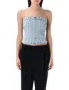 Mugler Women's Denim Bustier Top