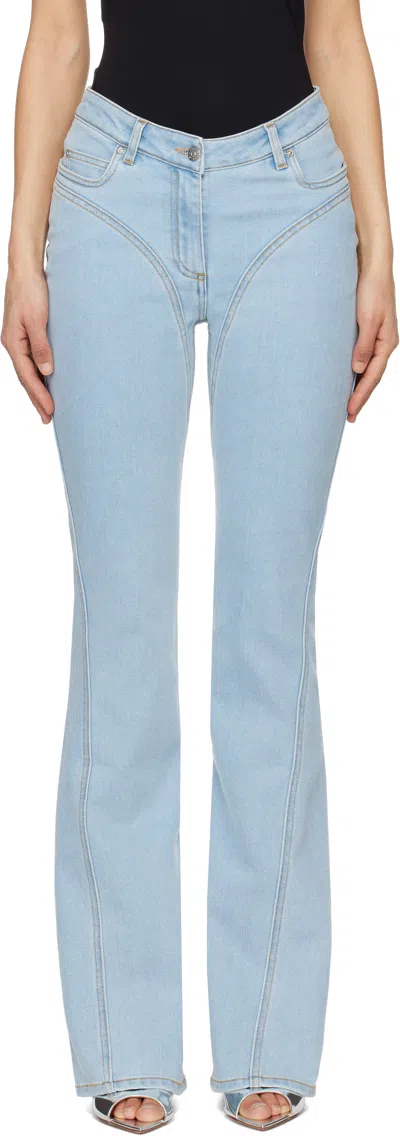 Mugler Women's Skinny Flared Jeans In Blue