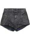Mugler Straight Patchwork High-rise Shorts In Blau