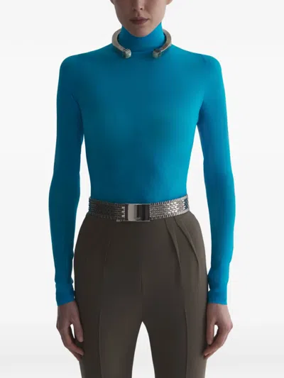 Mugler Blue Long Sleeve Top