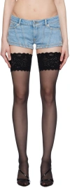 Mugler Low-rise Denim Mini Shorts In 2905 Light Blue