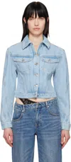 Mugler Blue Paneled Denim Jacket In 6048 Medium Blue