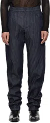 Mugler Blue Spiral Baggy Jeans In Rd600