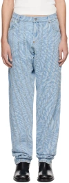 Mugler Star-print Tapered Jeans In Laser Star